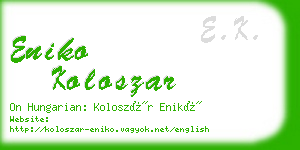 eniko koloszar business card